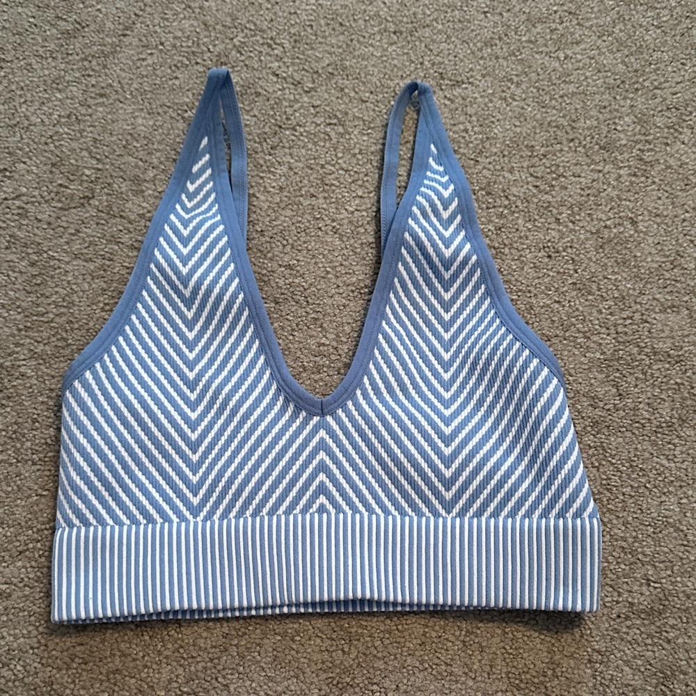 Garage Blue and White Chevron Bralette